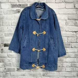Vintage Oversized Denim Mid Thigh Jean Jacket